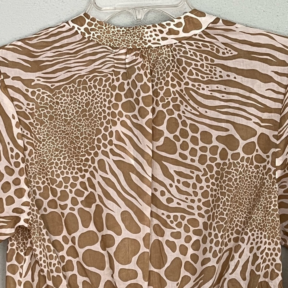 MICHAEL Michael Kors Womens 4 Cotton Sheer Animal Print Romper Long Sleeve - Picture 8 of 16